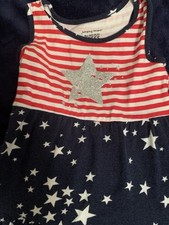 Jumping Beans Baby Girl Americana Dress Slevless 18M Patriotic Stars Stripes CAY