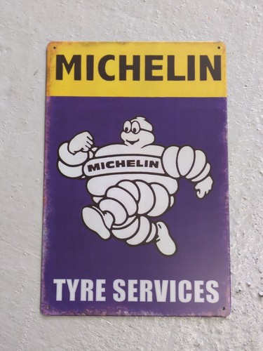 New Retro Reproduction Michelin Tyre Services Tin Sign 20 x 30cm - Foto 1 di 5