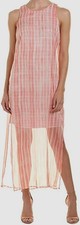 Vince Camuto Women's Pink Water Striped Sleeveless Maxi Dress Size S