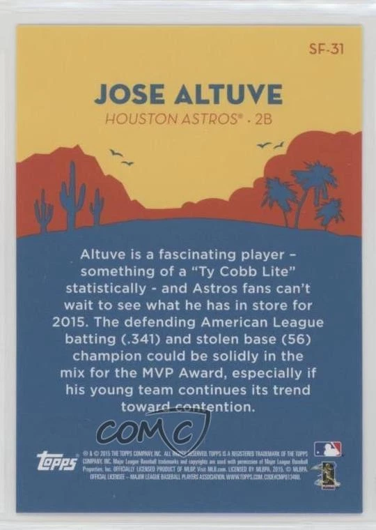 2015 Topps Spring Fever Promo Jose Altuve #SF-31 - Image 2 of 2