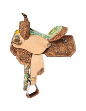 Silver Royal Western Saddle Youth Cactus Barrel Brown SR461Y