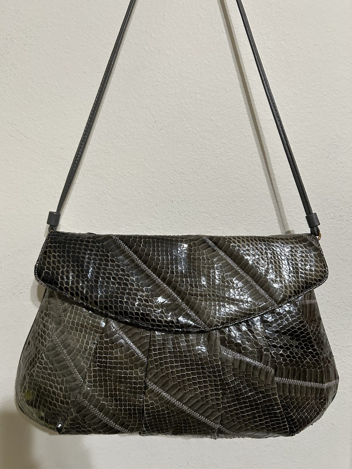 Vintage Original By Caprice Python Handbag With R… - image 1