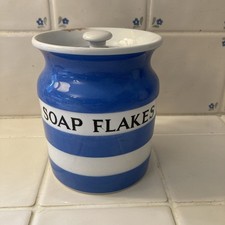 T G Green Cornishware  Soap Flakes Jar Very Rare