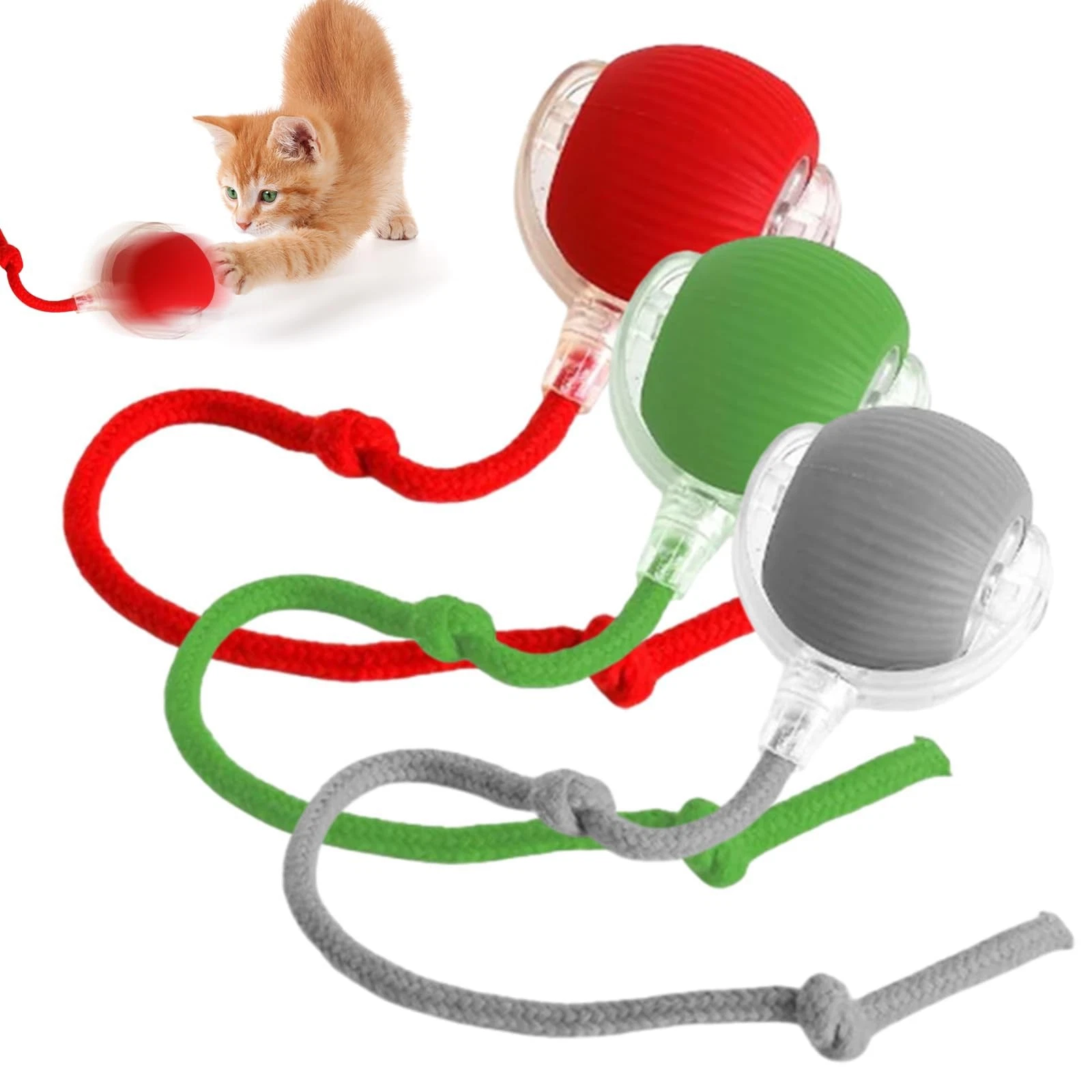 3pcs Smart Interactive Pet Toy Ball, Self Rolling Dog Ball Interactive Cat To...