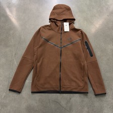 Nike Tech Fleece Brown Hooded Zip Up Sweatshirt Large Brand New With Tags