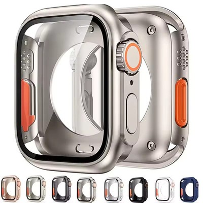 PC Glas Hülle für Apple Watch Series 11 10 9 8 7 6 5 4 SE3 Wechsel zu Ultra Case