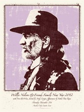 Willie Nelson Austin Dec 2012 Austin City Limits ACL silkscreen concert poster