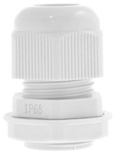 Nylon Meter Tail Cable Gland with Plug, 40mm, White, IP68 QCGM40TPW