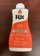 RIT All Purpose PERMANENT Color Dye for Fabric Cloth Shoes Painting Wood ~ Coral
