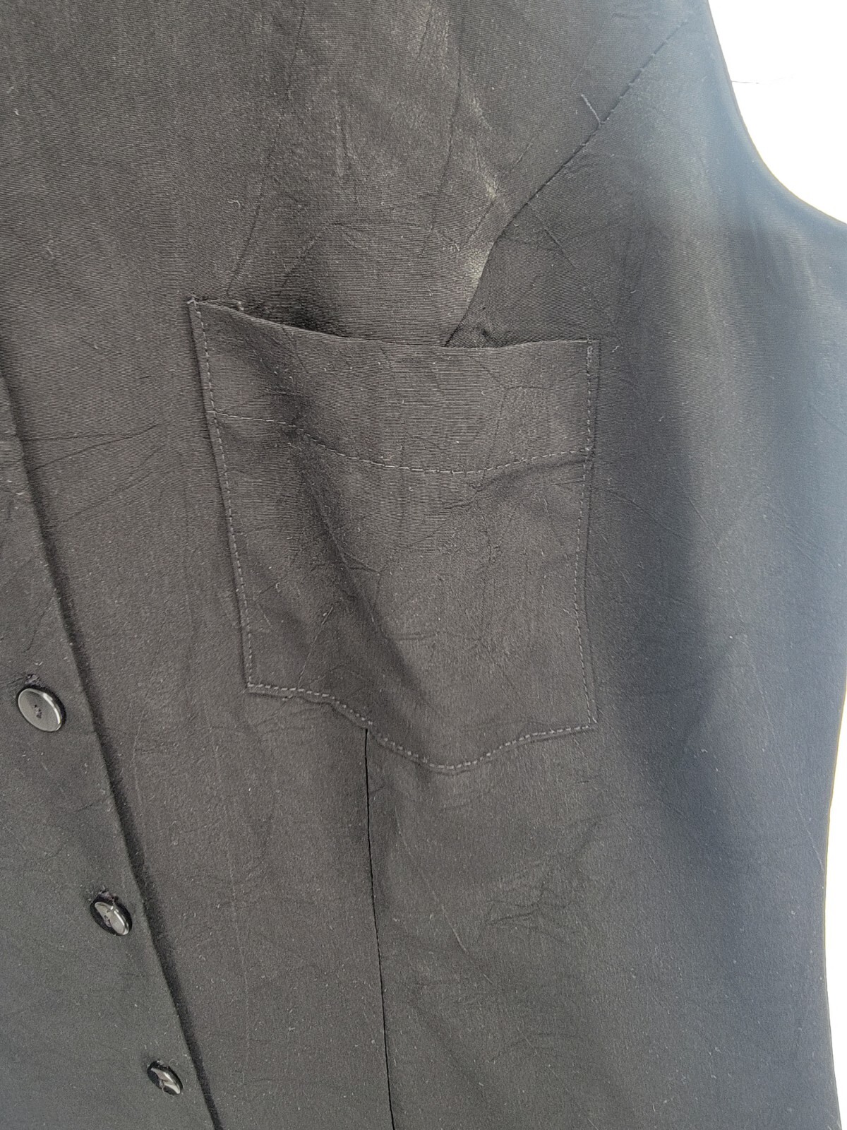 Womens Basic Editions Black Button Shirt Dress Sl… - image 6