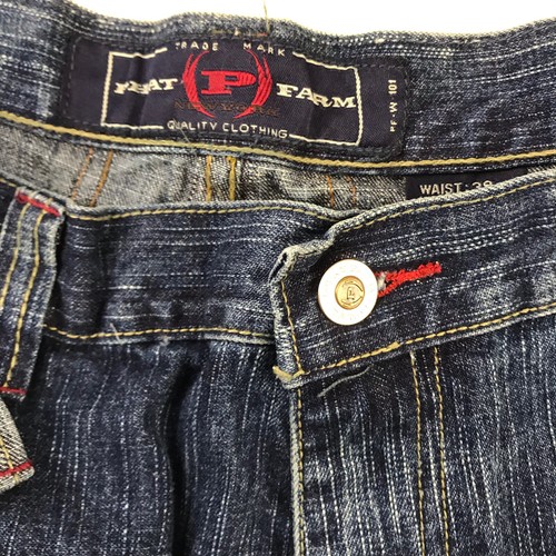 Hip Hop Phat Farm retro blue denim jeans Size 38” Waist - New 90s Old Stock - Picture 3 of 12