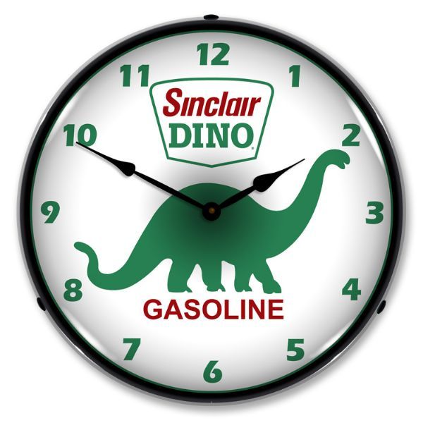 NEW SINCLAIR DINO L.E.D.  LIGHTED RETRO CLOCK - FREE SHIPPIN