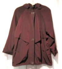 Womens Dark Purple FS Limited Microfiber Coat  w/ Removeable Hood Size L