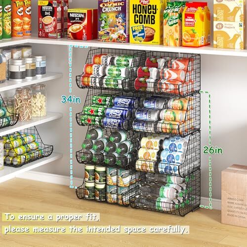 Stacking Can Dispensers 3 Tier with 3 Divider, Large Pantry Can Organizer, - Afbeelding 4 van 8