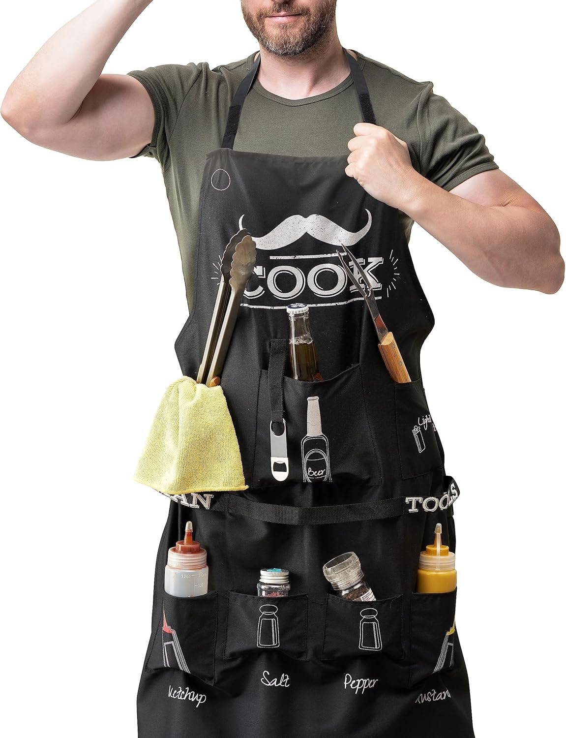 Grembiule Divertente BBQ Uomo - Regalo Premium per Re della Griglia