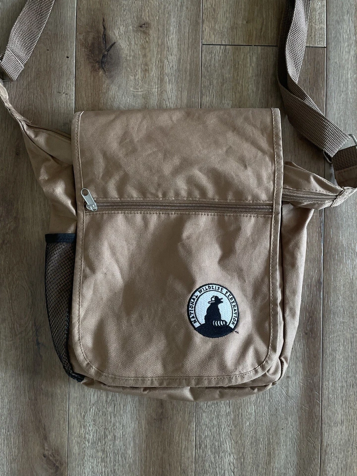 Bolso Bandolera para Libros Old School National Wildlife Federation Caqui Tostado Foto 4 de 4