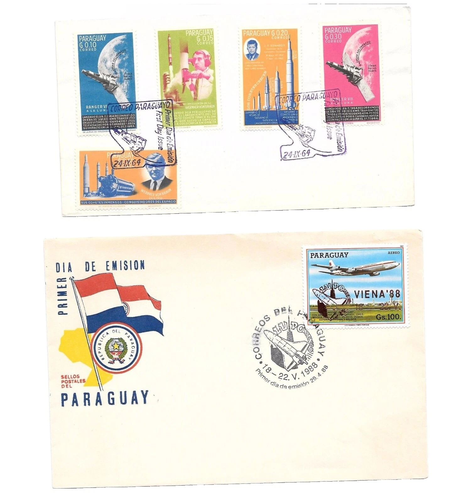 Cubierta de la aviación Sellos paraguayo