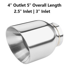 2.53 Inlet - 4 Outlet 5 Long Diesel Exhaust Tip Polished Stainless Steel 2.53 Inlet - 4 Outlet 5 Long Diesel Exhaust Tip Polished Stainless Steel