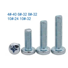 4#-40 6#-32 8#-32 10#-24 10#-32 Phillips Pan Head Machine Screws Zinc Plated