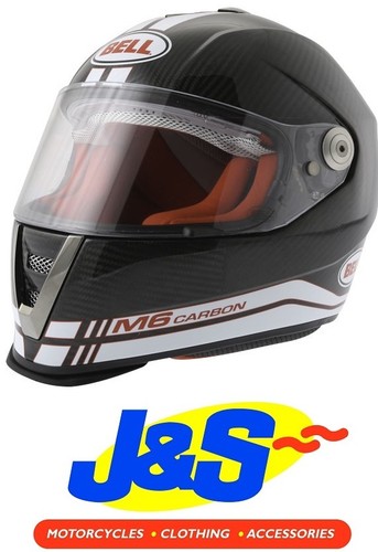 BELL M6 CARBON RACE MOTORCYCLE HELMET WHITE MOTORBIKE RACING NEW J\u0026S | eBay