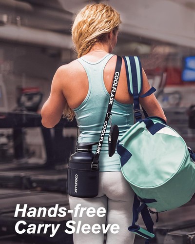 64 Oz Insulated Water Bottle With Strap & Sleeve, Half Gallon Water Ju - Picture 6 of 7