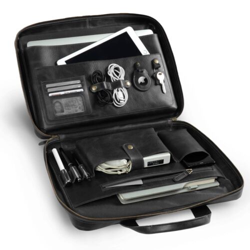 Personalisierte Leder Reise 16" Laptoptasche - Aktentasche Umhängetasche Portfolio - Bild 3 von 26