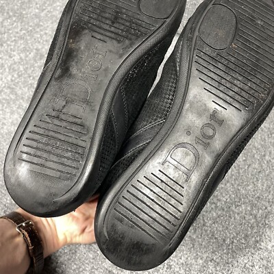 Christian Dior Leather Shoes Women Size 38 Black High Top Sneakers