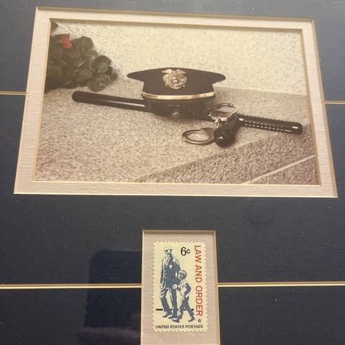 Law And Order United States Postage 6 Cent Stamp Police Framed Picture Lot 13x10 - Picture 5 of 8