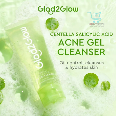 Glad2Glow Acne Gel Cleanser 70ml  Salicylic Acid & Centella Face Wash Free Shipp