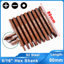 Slotted Phillips Hex Magnetic Impact Driver Bit 5/16" Shank Screwdriver Bits