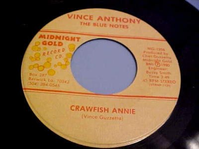 Vince Anthony & The Blue Notes - Bayou Rock - Cheating Lies / Crawfish Annie -EX