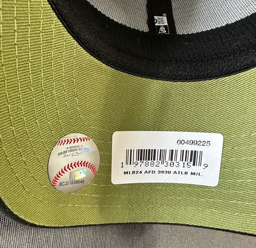 Men's New Era Black Atlanta Braves 2024 Armed Forces Day 39THIRTY Flex Hat M/L - Picture 5 of 8