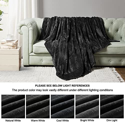 Fleece Blankets Queen Size Throw Blankets for Bed & Couch,Plush 90"x90