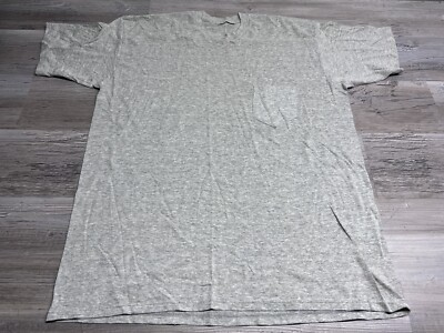 Vintage 80s 90s Selvedge Pocket T-Shirt Thin Single Stitch Gray XL Short Sleeve