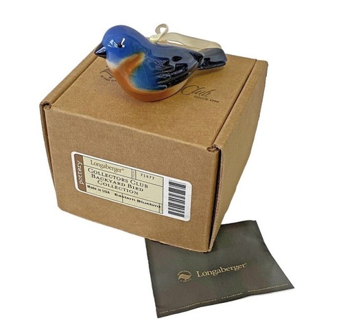 Longaberger Eastern Bluebird Collectors Club Backyard Bird Ceramic NIB Signed