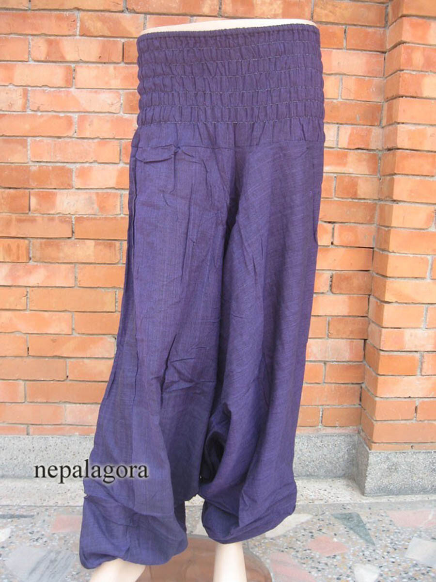 Tr232 COTTON Harem Aladdin elastic Hippie Boho Yoga Unisex PANT Trouser Nepal