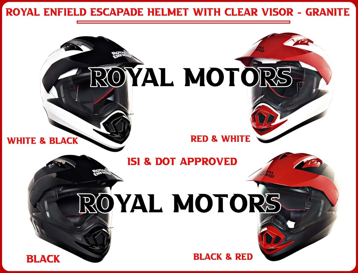 ROYAL ENFIELD ESCAPADE HELMET WITH CLEAR VISOR- GRANITE