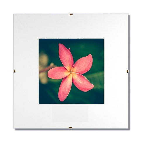 Set of 20 - 10x10 Glass and Clip Frames, Single White Mats for 6x6