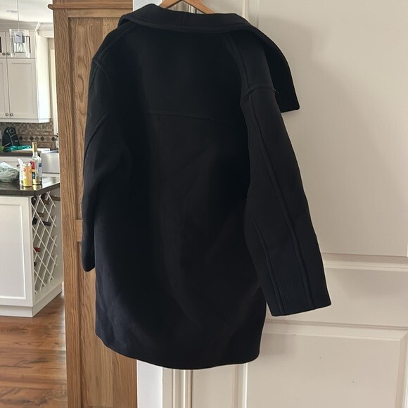 NWT Acne Studios black funnel Neck wool Coat 38 SSENSE