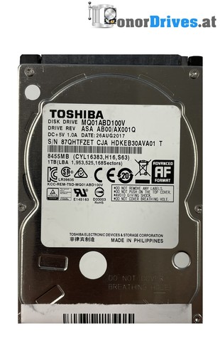 Toshiba MQ01ABD100V - HDKEB30AVA01 T - 1 TB - SATA - Pcb. G003138A Rev. *