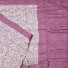 Namaste Vintage Pink Sarees 100 Pure Silk Paisley Printed Sari 5YD Craft Fabric