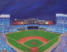 Art Print of Acrylic Painting by Dave. New York Yankees Stadium Baseball Jeter