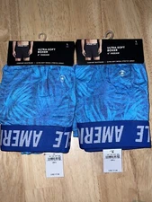 X2 LARGE  AMERICAN EAGLE ULTRA SOFT LEAF PRINT BLUE BOXER BNWTS