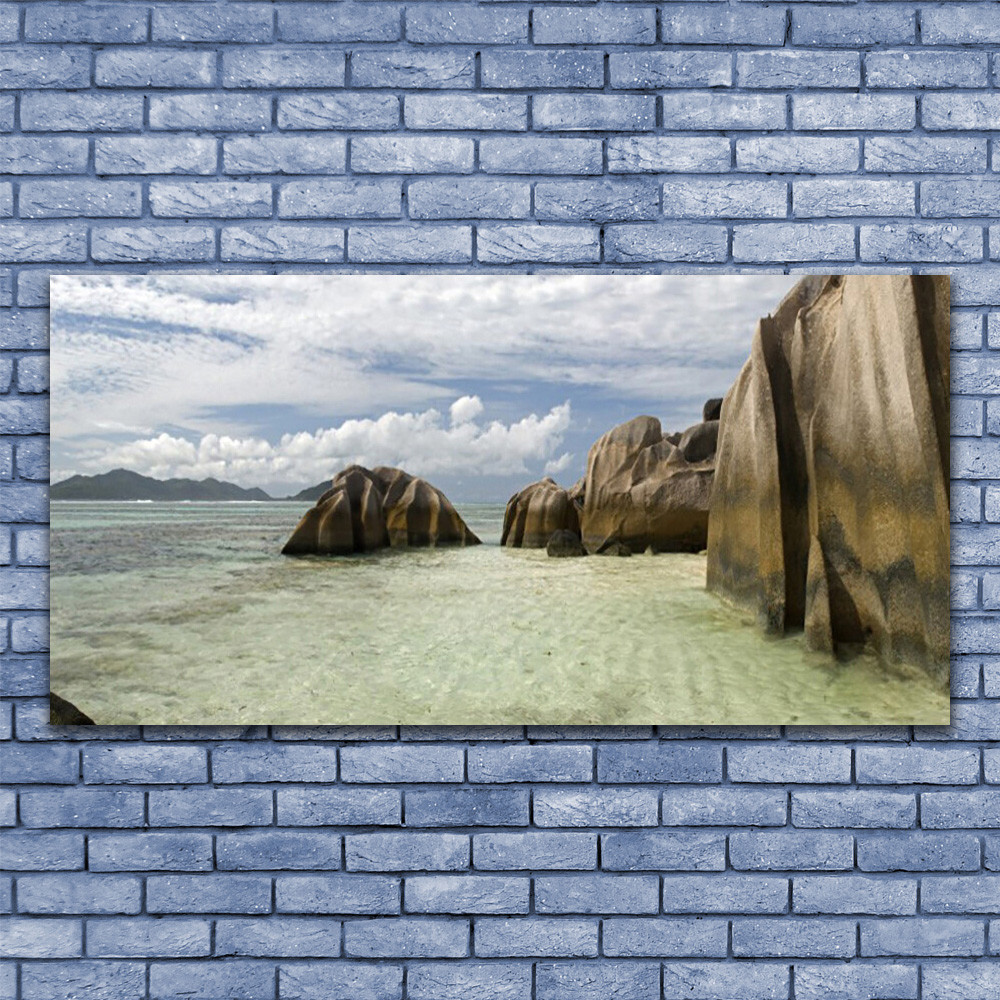 Tableau Grand Format 140x70 Paysage Roche sur Plexiglas Haute Définition
