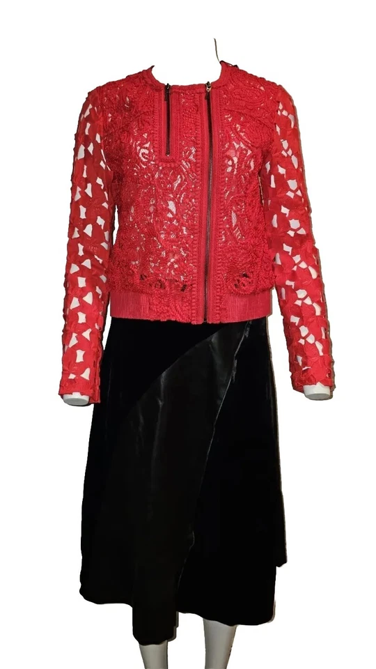 Elie Tahari Women's Suri Jacket Red Floral NWT Size Small 4-6 $400.00 - Image 4 of 4
