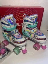 SULIFEEL Rainbow Unicorn Inline Skates Size 13-3 Adjustable Light Up