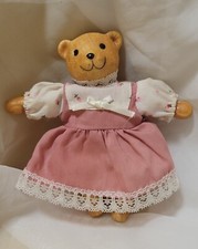 Tiny Porcelain Teddy Bear in Dress
