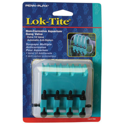 PENN PLAX Lok-Tite Non-Corrosive Aquarium Gang Valve 4 Way  # VN4  FREE SHIPPING