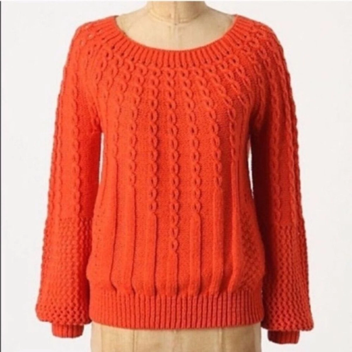 Anthropologie Guinevere Purl Wise Sweater Large Alpaca Wool Blend