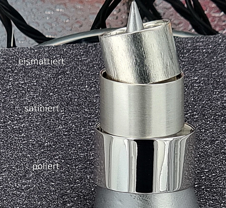 Sterling Silber 925 Ring Freundschaft 14 mm breit poliert/satiniert/eismattiert